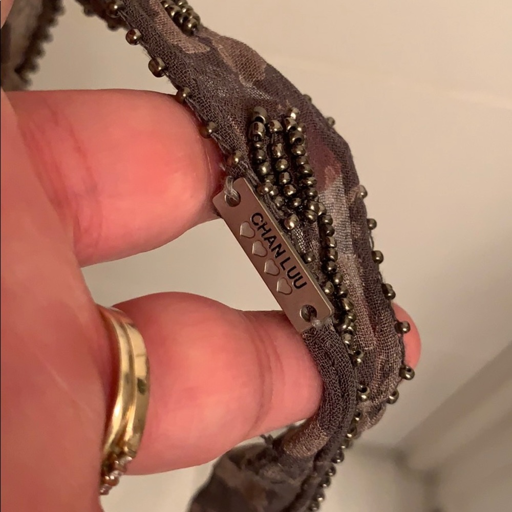 Chan Luu thin embellished chiffon choker/scarf